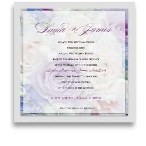    220 Square Wedding Invitations   Roses Bouquet: Office Products