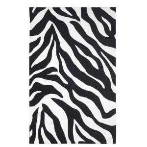  Kenya Zebra Black / White Contemporary Rug: Home & Kitchen