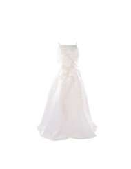   line Satin Junior Bridesmaid Dress with Applique/Ivory/12 Girls
