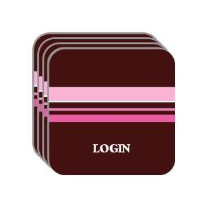 Personal Name Gift   LOGIN Set of 4 Mini Mousepad Coasters (pink 
