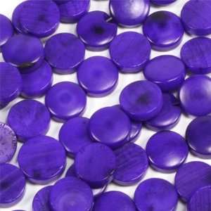  13x4mm Bright Purple Disc Shaped Tagua Bead Strand Arts 