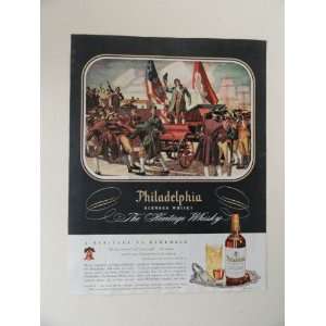  blended whisky. Vintage 40s full page print ad. (painting/Polish 