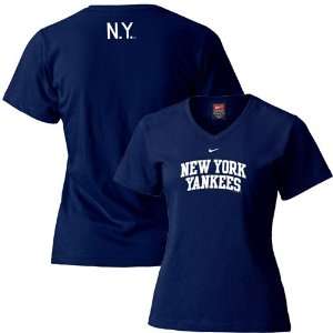   Nike New York Yankees Navy Ladies Changeup T shirt: Sports & Outdoors