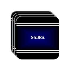 Personal Name Gift   SABRA Set of 4 Mini Mousepad Coasters (black 