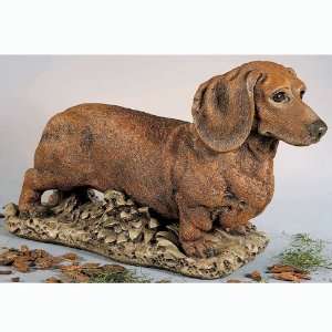  Henri Studio Dachshund Statue_Natural: Patio, Lawn 