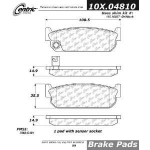  Centric Parts, 102.04810, CTek Brake Pads Automotive