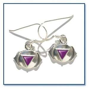  Third Eye Chakra Earrings, Silver w Purple Enamel: Beauty