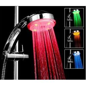   Heads Temperature Controlled Lights 3 Colors LED Light Shower Head