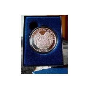 THE KOREAN CONFLICT   100ML .999 SILVER   CLAD PROOF COMMERATIVE COIN