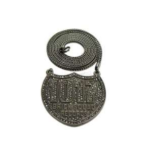  Iced Out 1017 Brick Squad Black Pendant and 36 Inch Chain 