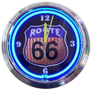  Route 66 Neon Clock: Home & Kitchen