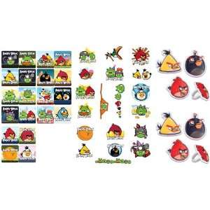   24 Angry Bird Cupcake Rings with 40 Stickers and Tats: Everything Else