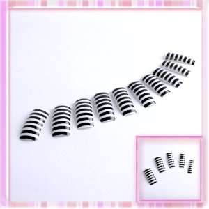   Close Zebra Stripe Acrylic False Nails Tips Chic One Bag B0036: Beauty