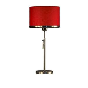  Nova 11511 Brim Table Lamp, Brushed Nickel with Red Shade 