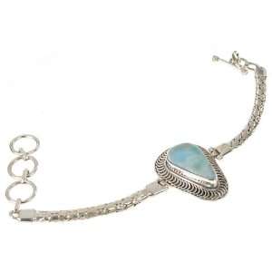   : 925 Sterling Silver LARIMAR Bracelet, 6.75  7.75, 19.11g: Jewelry