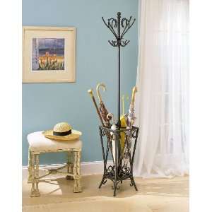  Garden District Matte Black with Gold Coat Rack with 
