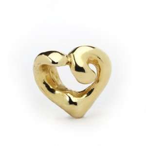  Novobeads Gold Heart Charm Bead in 14Kt Gold   Made in the 
