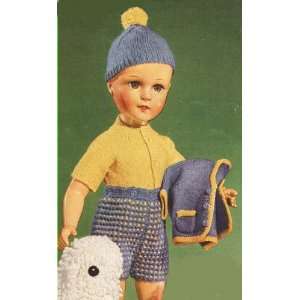  Knitting PATTERN to make   Knitted 16 Doll Boy Suit Hat Clothes 