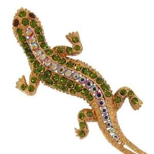  Lizard Hair Stick In Olivine with Gold Finish: Jewelry