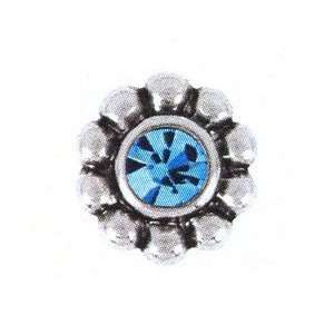 Bauble LuLu Sparkling Aqua Blue Crystal Accented Ring Topper European 