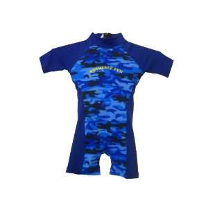  Kids Camo Blue Floating Swimsuit Sun Protection Swim Suit 