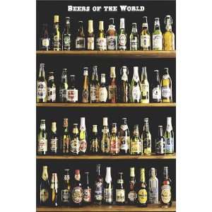  Beers Of The world PAPER POSTER measures 36 x 24 inches 