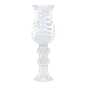  Lg White Swirl Peds Vase [Misc.]: Home Improvement