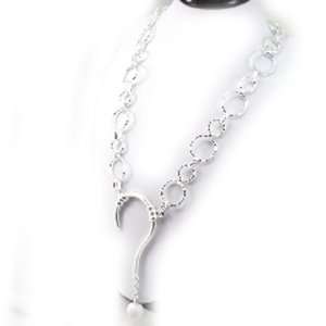   necklace french touch Interrogation silver plated white.: Jewelry