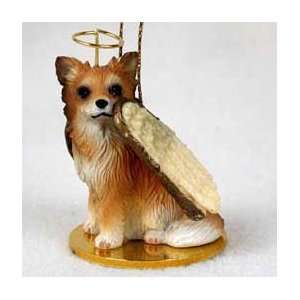  Longhaired Chihuahua (Tan and White) Angel Ornament: Home 