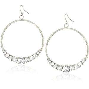  Leslie Danzis Silver Forward Facing Hoop Earrings: Jewelry