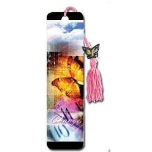  (2x6) Butterfly Change Beaded Bookmark