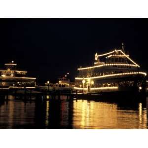 Christmas Ships Boarding for Night Cruise, Lake Washington, Washington 
