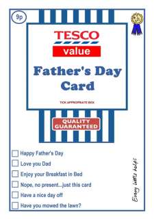 Funny Personalised Fathers Day Tesco Value Card A5 17th JUNE! Fathers 