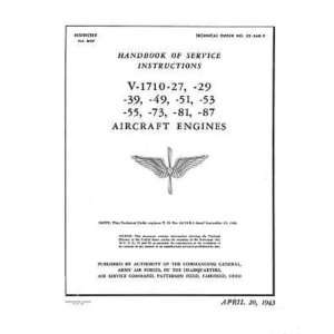   1710  27  87 Aircraft Engine Manual  1943: Allison V 1710: Books
