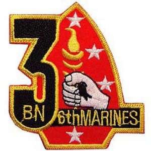  U.S.M.C. 3rd Battalion 6th Marines Patch Red & Black 3 