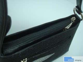 Black Stingray Genuine Leather Shoulder Bag Handbag  