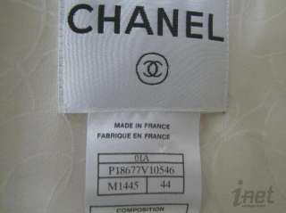 Chanel 01A Sz 14 Blazer Beige Rough Weave w/ Clear Sequins Filigree 