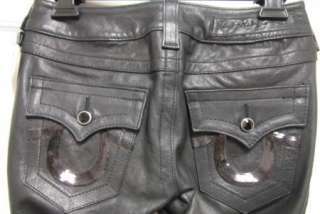   Womens Sequin Disco Billy Zoe Leather Pants Black 24 NWOT $649  