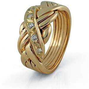  5 Band Diamond Puzzle Ring 5GU 5D Jewelry