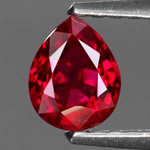 RARE! Certified Natural Gem 0.50ct Pear Top AAA Pigeon Blood Red Ruby 