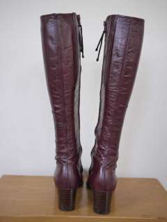 Vtg 70s Knee High Leather Zip up Riding BOOTS 5 M 35  
