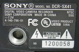 Sony DCR SX41 8GB Flash Camcorder w/60x Opt Zoom + Box 0027242767881 