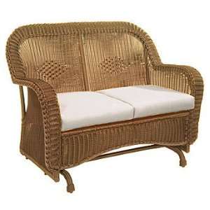 Classic Double Outdoor Glider with Cushions   Dupione Bamboo, Raffia 