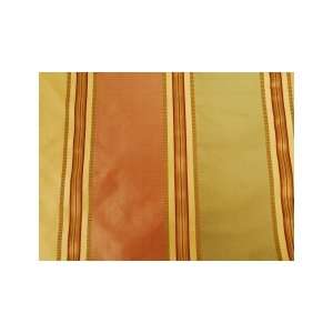   Soft Saffron & Yellow 100% Silk Stripe Designer Fabric