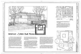 Frank Lloyd Wright   Single Story Home, blueprints  