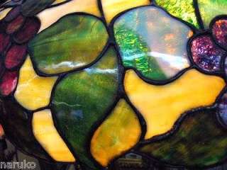 SUESS DOCUMENTED LEADED GLASS 28 DIAM. SHADE W/ GRAPES VERY LARGE A 