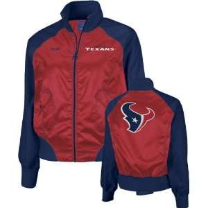 Houston Texans  Red/Navy  Womens Satin Cheerleader Jacket 