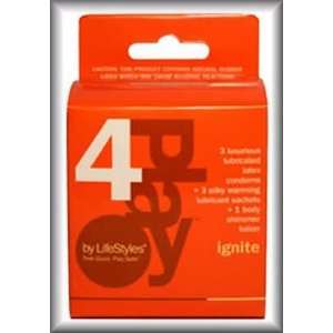  LifeStyles 4Play Ignite Luxurious Lubricated Latex Condoms 