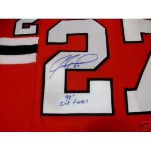  Jeremy Roenick Signed Chicago Blackhawks 92 Cup Jersey 