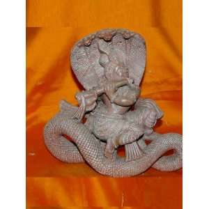   By Three Headed Cobra Altar Murti Stone Sculpture 12